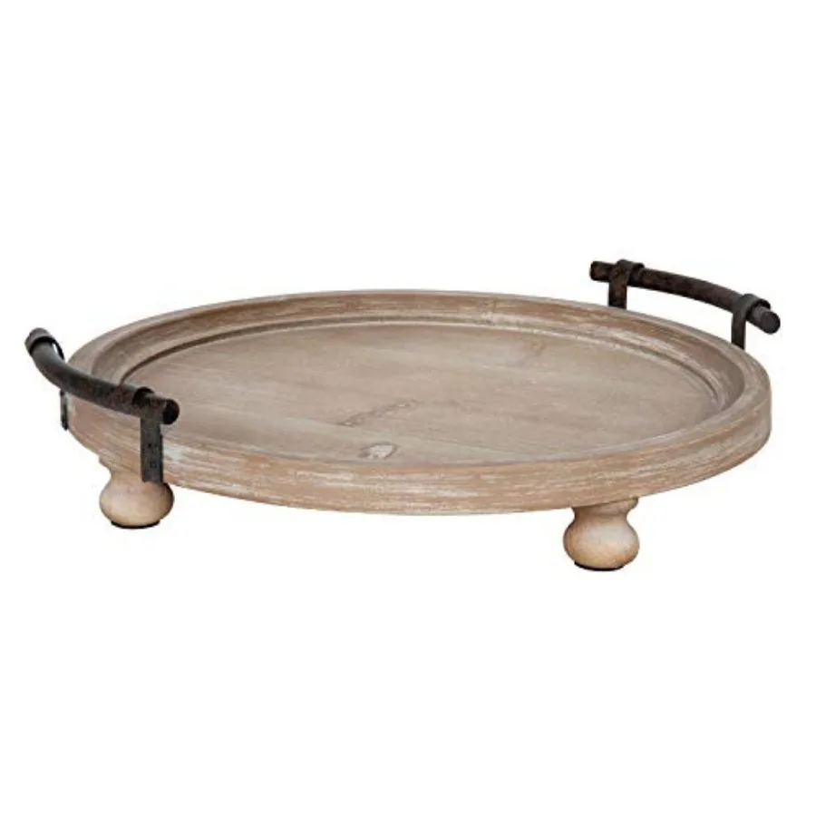 Bruillet Round Wooden Footed Tray with Handles 15 inch Diameter Rustic Finish
Bruillet Round Wooden Footed Tray with Handles 15 inch Diameter Rustic Finish