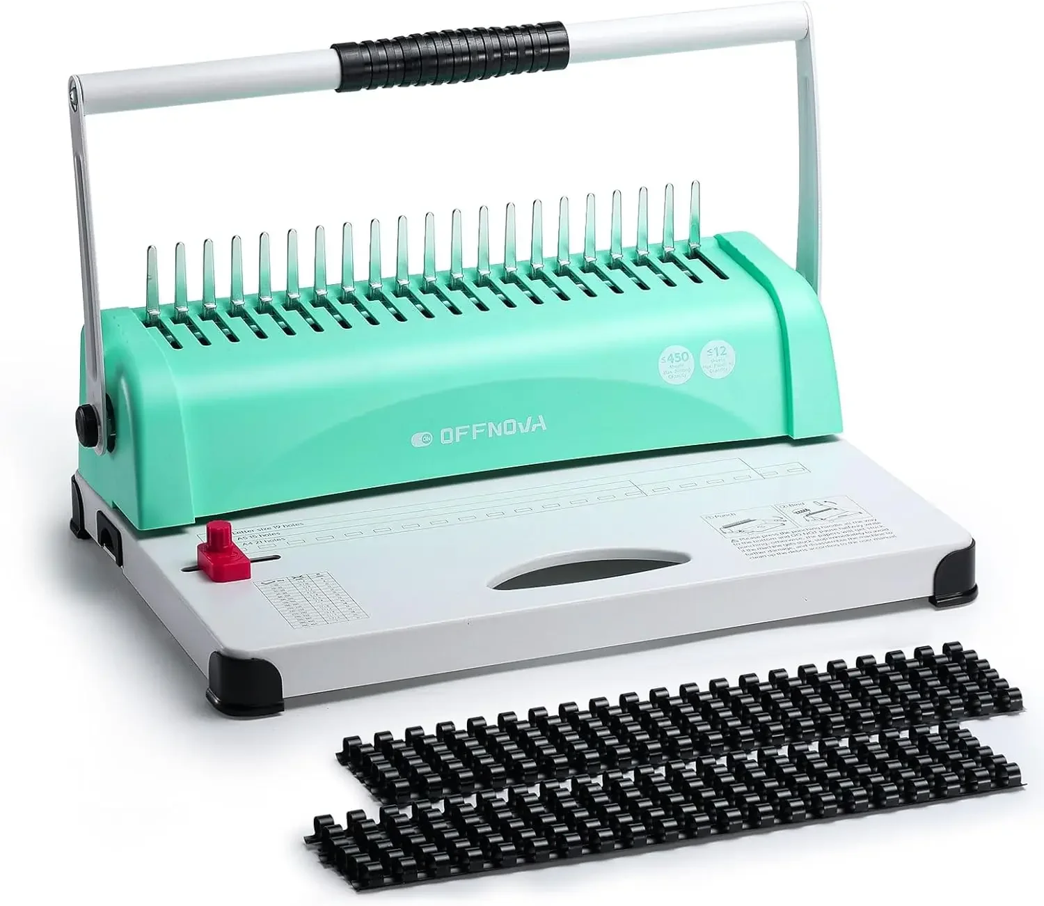 21-Hole 450 Sheets Comb Binding Machine for Letter/A4/A5, Easy Punch Handle, Adjustable Margin, Includes 100 Spines
21-Hole 450 Sheets Comb Binding Machine for Letter/A4/A5, Easy Punch Handle, Adjustable Margin, Includes 100 Spines