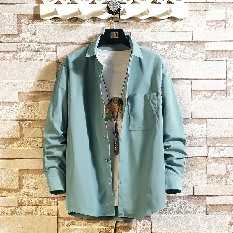 Simple and Sophisticated Youth Long Sleeved Casual Loose Jacket, Large Solid Color Korean Version Shirt, Versatile Men's Shirt,
Simple and Sophisticated Youth Long Sleeved Casual Loose Jacket, Large Solid Color Korean Version Shirt, Versatile Men's Shirt,