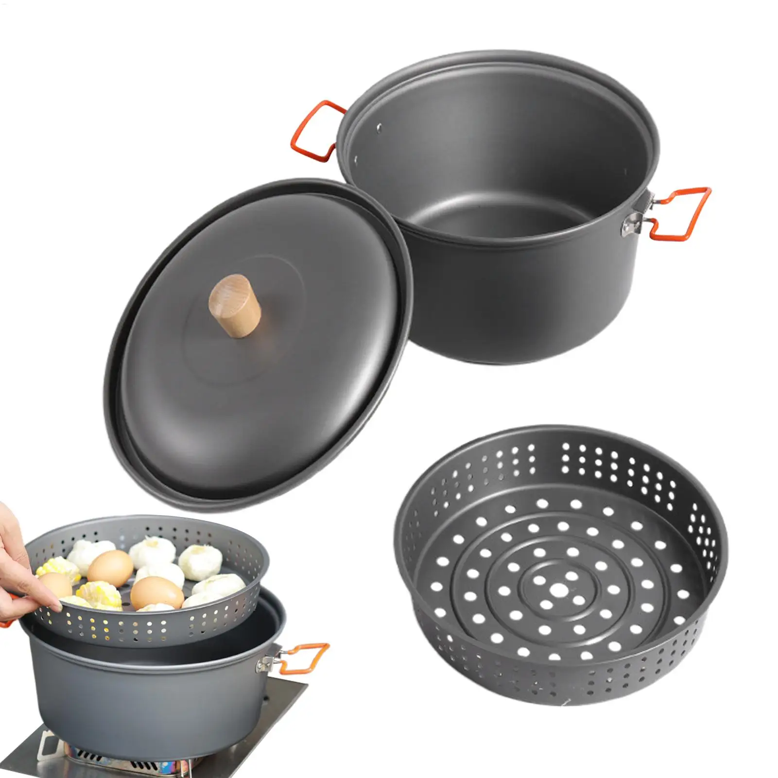 7.5L Outdoor camping cookware set Outdoor Ultralightt Soup Stock Pot Boiler Steamer Cooker Cooking Utensils Steamer/Cooker set
7.5L Outdoor camping cookware set Outdoor Ultralightt Soup Stock Pot Boiler Steamer Cooker Cooking Utensils Steamer/Cooker set
