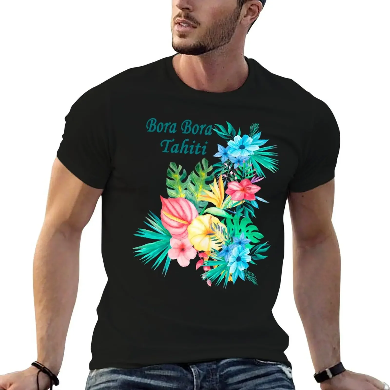 Bora Bora Tahiti Tropical Flowers /Foilage Aqua Blue Green Pink Yellow Tropical Flowers T-Shirt croswit shirt man men t shirt
Bora Bora Tahiti Tropical Flowers /Foilage Aqua Blue Green Pink Yellow Tropical Flowers T-Shirt croswit shirt man men t shirt
