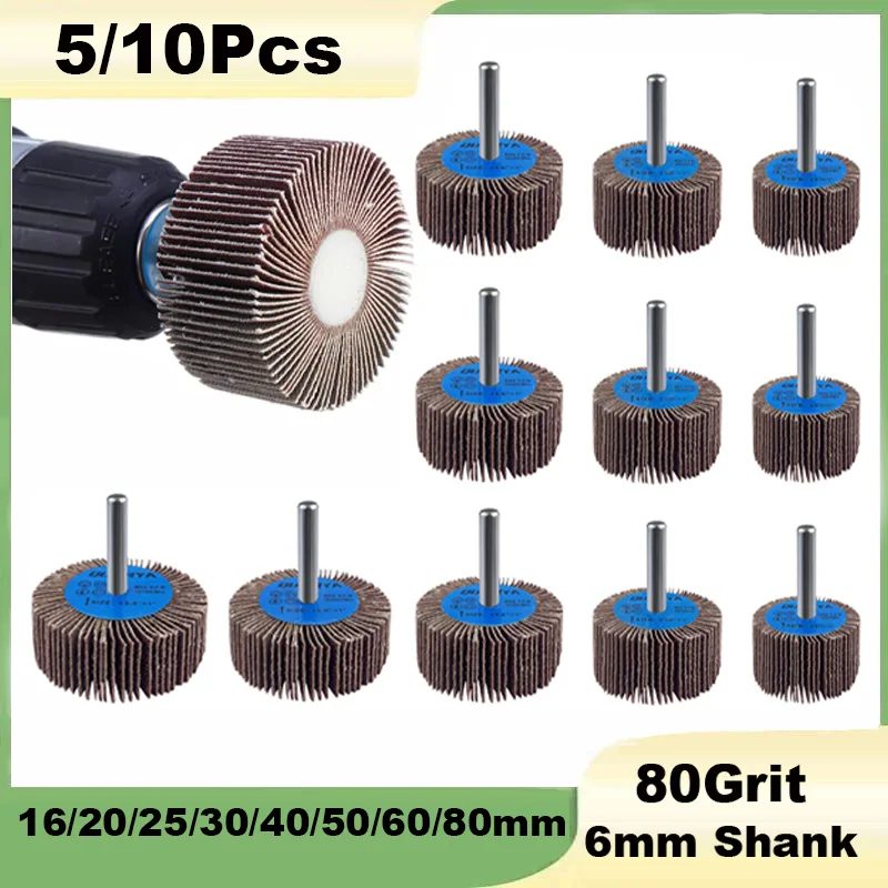 5/10Pcs Sanding Flap Disc Grinding Wheel Bit 6mm Shank 80 Grit 16/20/25/30/40/50~80mm For Rotary Tool Polishing Tool Accessories
5/10Pcs Sanding Flap Disc Grinding Wheel Bit 6mm Shank 80 Grit 16/20/25/30/40/50~80mm For Rotary Tool Polishing Tool Accessories