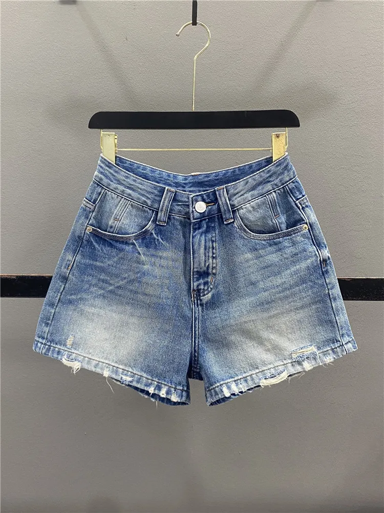 Retro Washed Distressed Denim Shorts Women's Loose Slimming Casual A-line Wide Leg Pants Hot Pants Summer 2026 Casual Style
Retro Washed Distressed Denim Shorts Women's Loose Slimming Casual A-line Wide Leg Pants Hot Pants Summer 2026 Casual Style