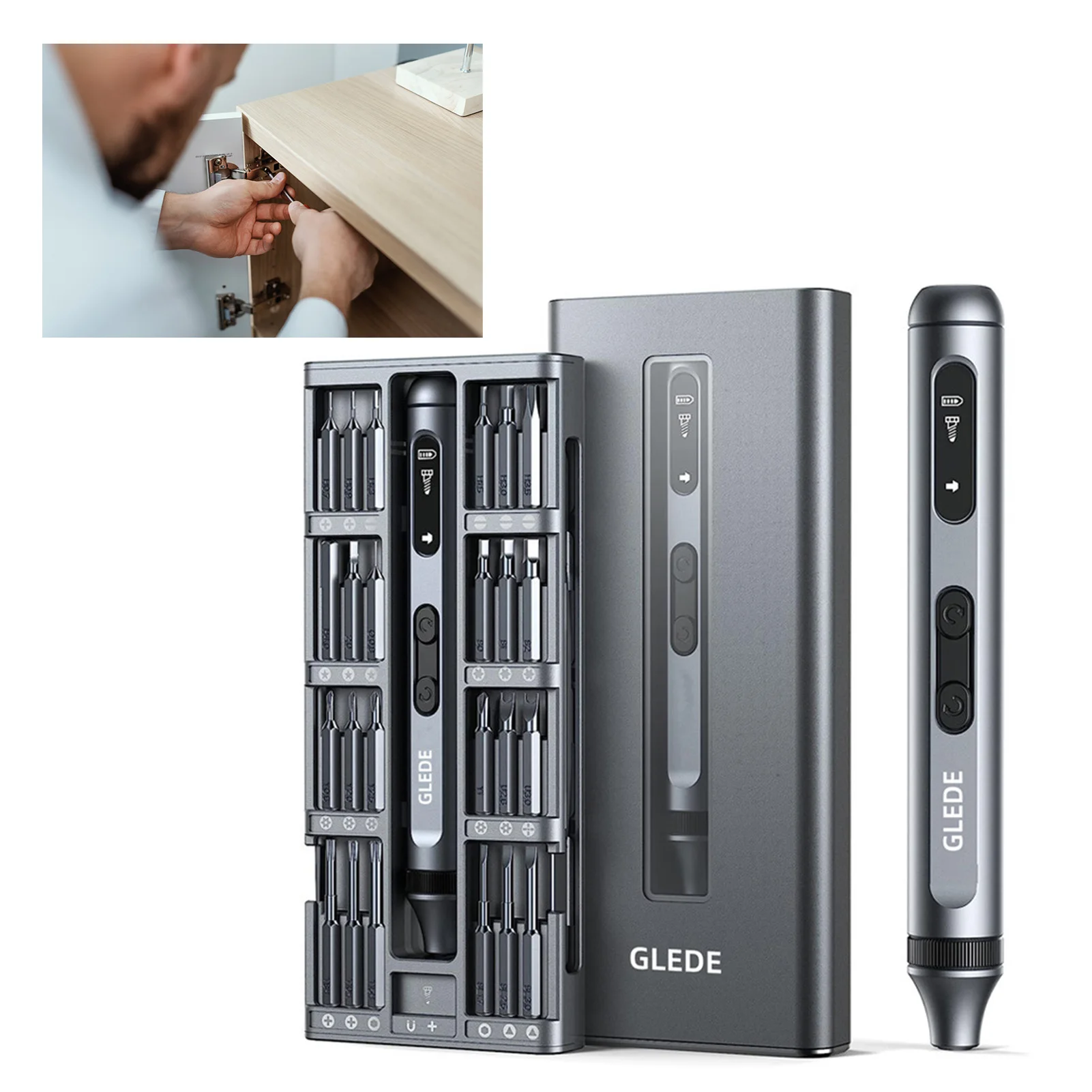 Multifunctional Electric Screwdriver Set USB Rechargeable Portable Repair Tool Kit Suitable for Repairing Phone Computer
Multifunctional Electric Screwdriver Set USB Rechargeable Portable Repair Tool Kit Suitable for Repairing Phone Computer