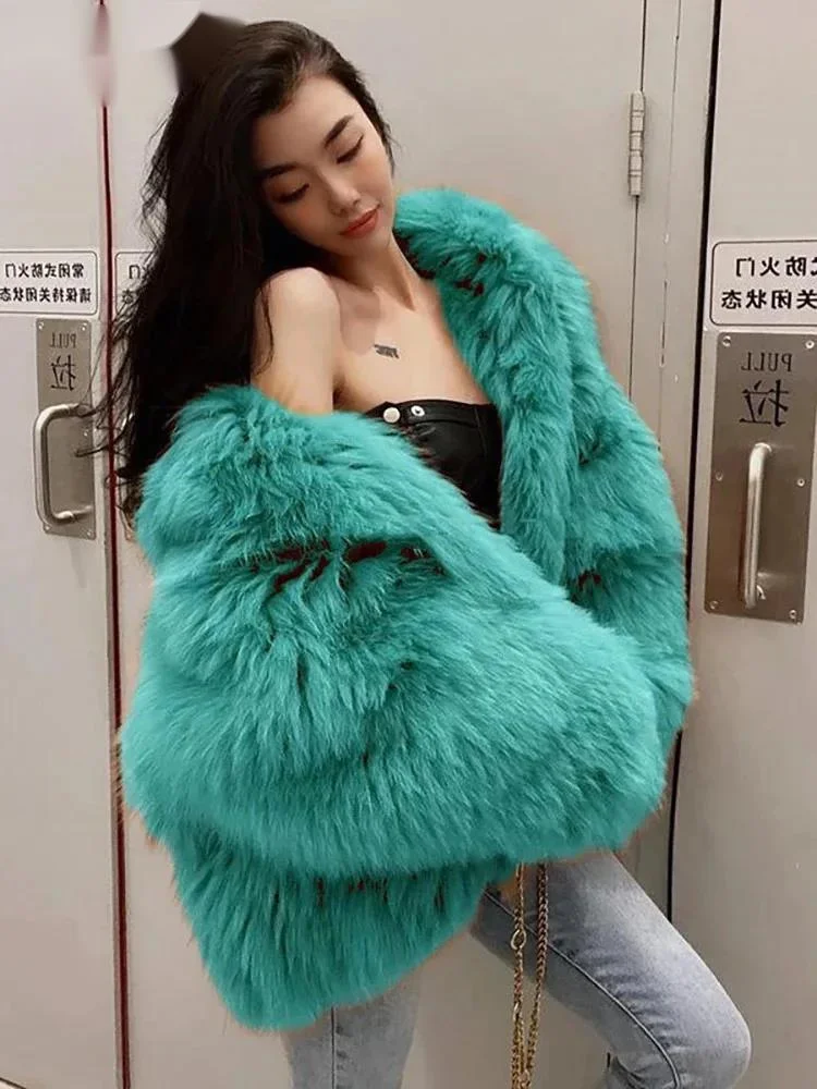 Fashion Malachite Green Faux Fur Coat Women's Hooded Loose Long Sleeves Plush Thick Jacket Winter New 7E9M4
Fashion Malachite Green Faux Fur Coat Women's Hooded Loose Long Sleeves Plush Thick Jacket Winter New 7E9M4