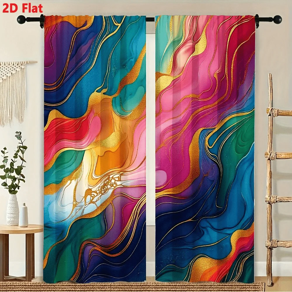 2Pcs Curtains Colorful Abstract Fluid Patterns Lines Texture Window Drapes for Bedroom Room Decor Decoration Window Treatment.
2Pcs Curtains Colorful Abstract Fluid Patterns Lines Texture Window Drapes for Bedroom Room Decor Decoration Window Treatment.
