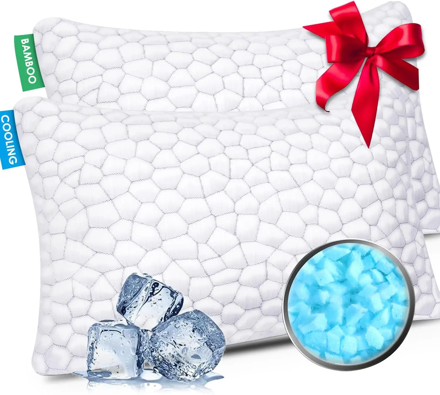 King Size Cooling Pillows Set of 2, Shredded Memory Foam Pillow for Sleeping, Adjustable Firmness for Side Back Stomach Sleepers
King Size Cooling Pillows Set of 2, Shredded Memory Foam Pillow for Sleeping, Adjustable Firmness for Side Back Stomach Sleepers
