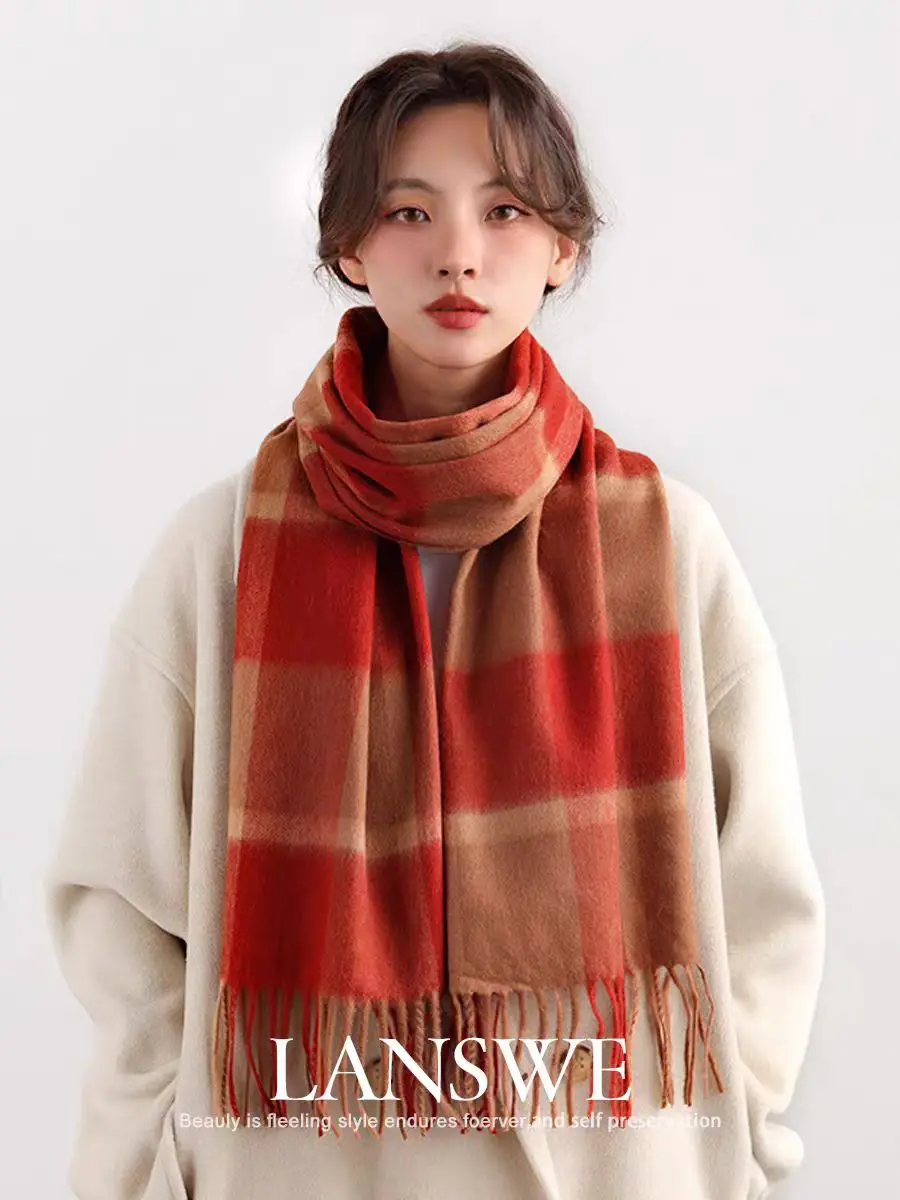 Unisex Large Plaid Woolen Scarf Warm Birthday Gift for Friends Winter Fashionable Knitted Accessories Pure Wool Neck Warmer
Unisex Large Plaid Woolen Scarf Warm Birthday Gift for Friends Winter Fashionable Knitted Accessories Pure Wool Neck Warmer