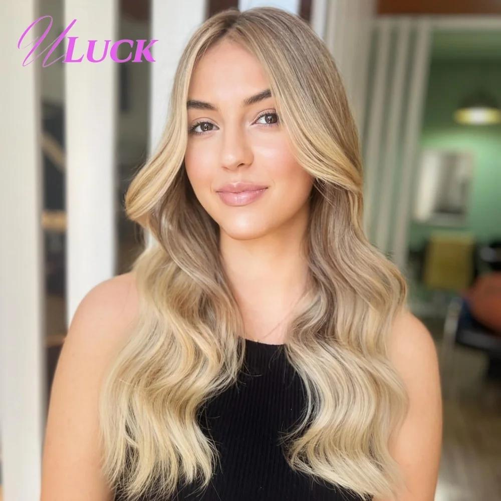 Uluck Highlight Ombre Ash Blonde Color 13x6 Lace Frontal Wigs 100% Brazilian Human Hair Wigs Body Wave Hair Wigs For White Women
Uluck Highlight Ombre Ash Blonde Color 13x6 Lace Frontal Wigs 100% Brazilian Human Hair Wigs Body Wave Hair Wigs For White Women