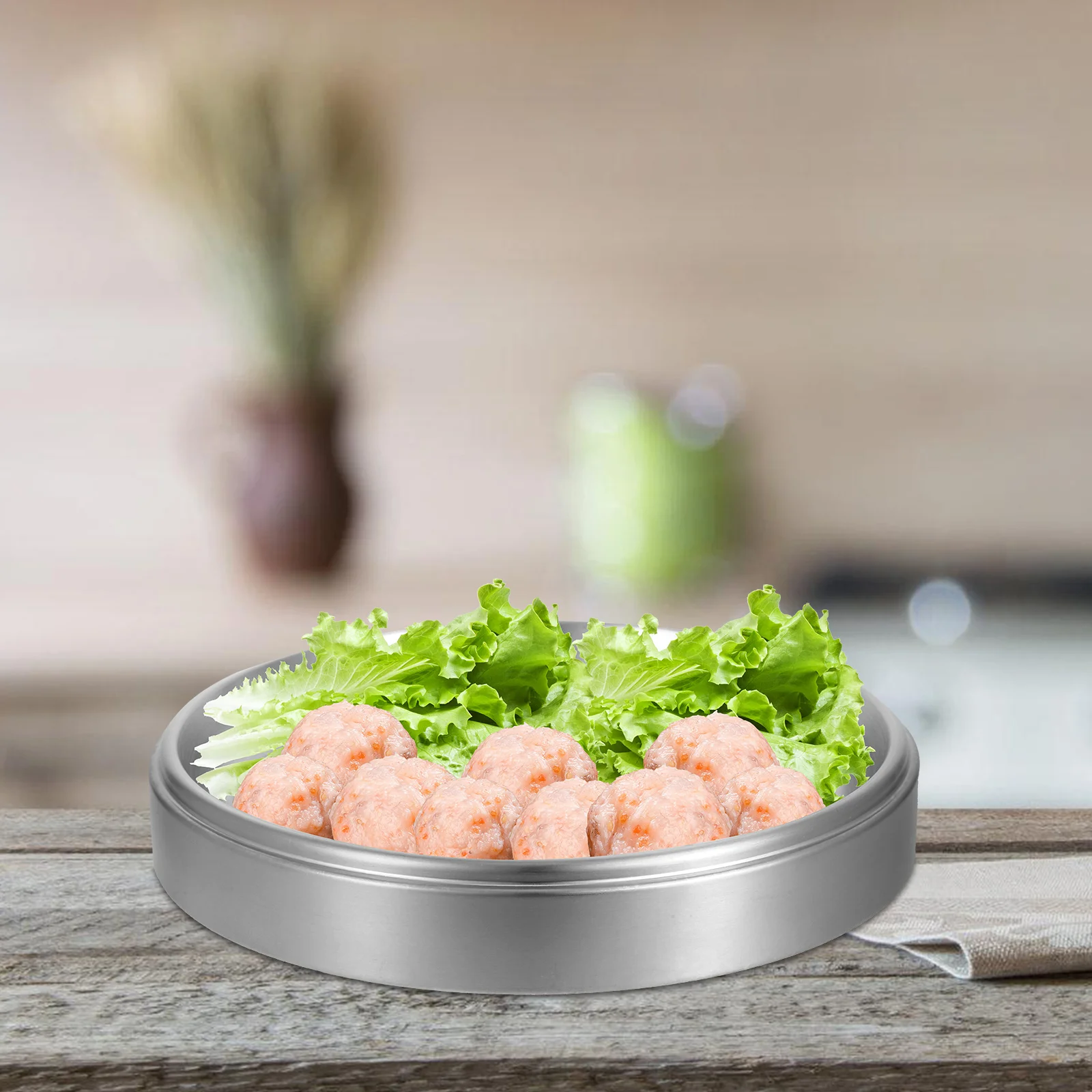 Stainless Steel Thickened Round Prep Tray Stackable Kitchen Food Storage Plate Grill Accessory Food Serving Tray for Bbq Camping 
Stainless Steel Thickened Round Prep Tray Stackable Kitchen Food Storage Plate Grill Accessory Food Serving Tray for Bbq Camping