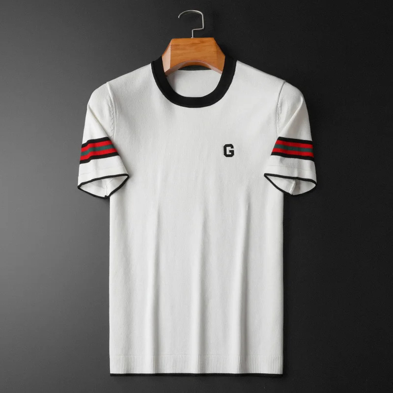 Мужской модный шерстяной свитер с круглым вырезом, короткий рукав, базовый слой, вязаная нижняя рубашка, городской стиль, повседневный крой для осени
Мужской модный шерстяной свитер с круглым вырезом, короткий рукав, базовый слой, вязаная нижняя рубашка, городской стиль, повседневный крой для осени