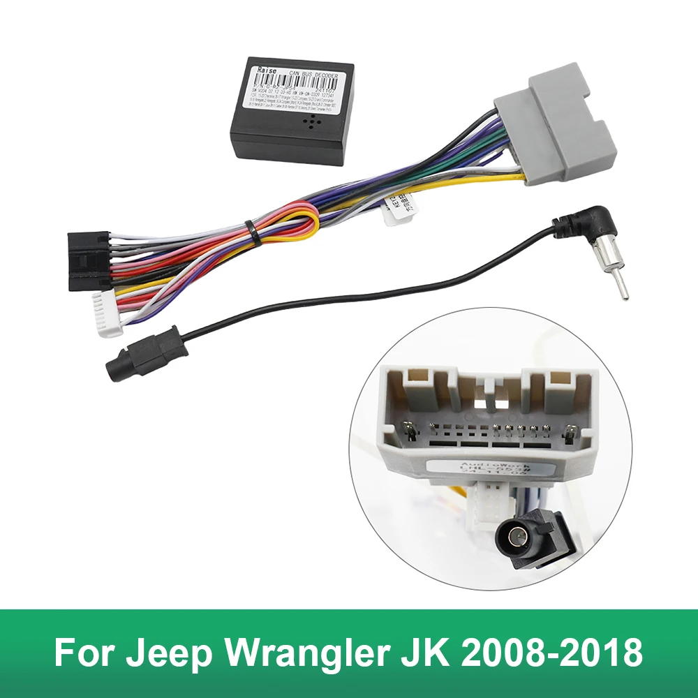 Для Jeep Wrangler JK 2008-2018 послепродажного обслуживания DVD-радиоплеер стереоустановка автомобиля 16-контактный жгут проводов Android с Canbus
Для Jeep Wrangler JK 2008-2018 послепродажного обслуживания DVD-радиоплеер стереоустановка автомобиля 16-контактный жгут проводов Android с Canbus