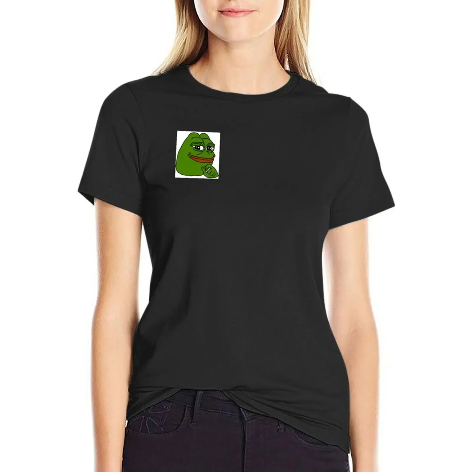 Smug Pepe T-Shirt plain quick-drying korean fashion tees black t-shirts for Women
Smug Pepe T-Shirt plain quick-drying korean fashion tees black t-shirts for Women