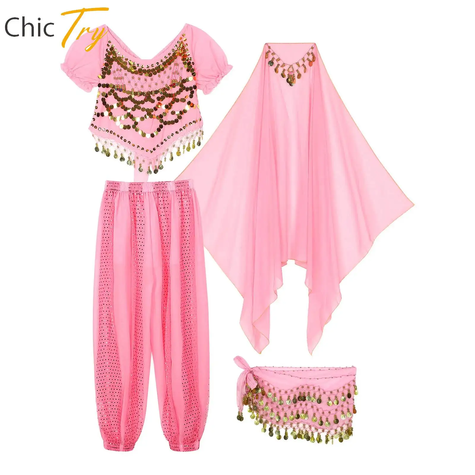 Belly Dance Outfit for Womens Sequins Crop Top Harem Pants Hip Scarf Headscarf Sets Indian Egyptian Carnival Cospaly Costume
Belly Dance Outfit for Womens Sequins Crop Top Harem Pants Hip Scarf Headscarf Sets Indian Egyptian Carnival Cospaly Costume