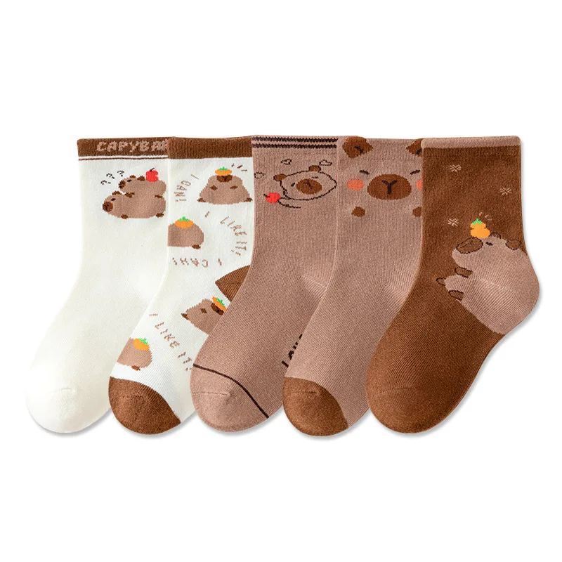 5Pairs 3-8Years Cotton Soft Boy's Mid-Tube Socks Kapibala Elastic Sock Collar casual style Children's Socks
5Pairs 3-8Years Cotton Soft Boy's Mid-Tube Socks Kapibala Elastic Sock Collar casual style Children's Socks