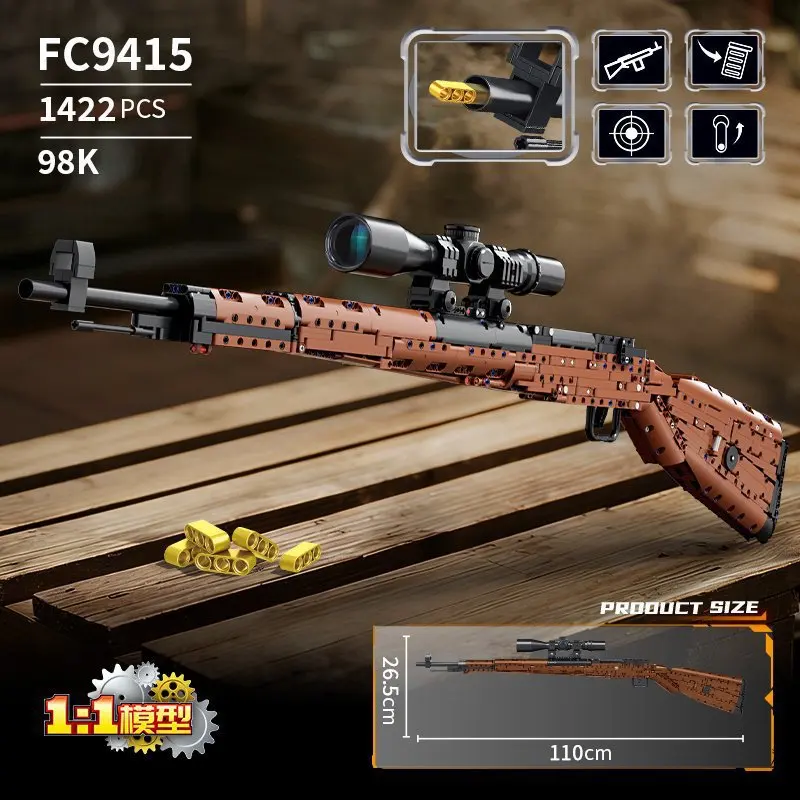 98K & AWM Sniper Rifle Assembly Toy Military Model Building Blocks Educational Simulation Arms Model for Kids
98K & AWM Sniper Rifle Assembly Toy Military Model Building Blocks Educational Simulation Arms Model for Kids