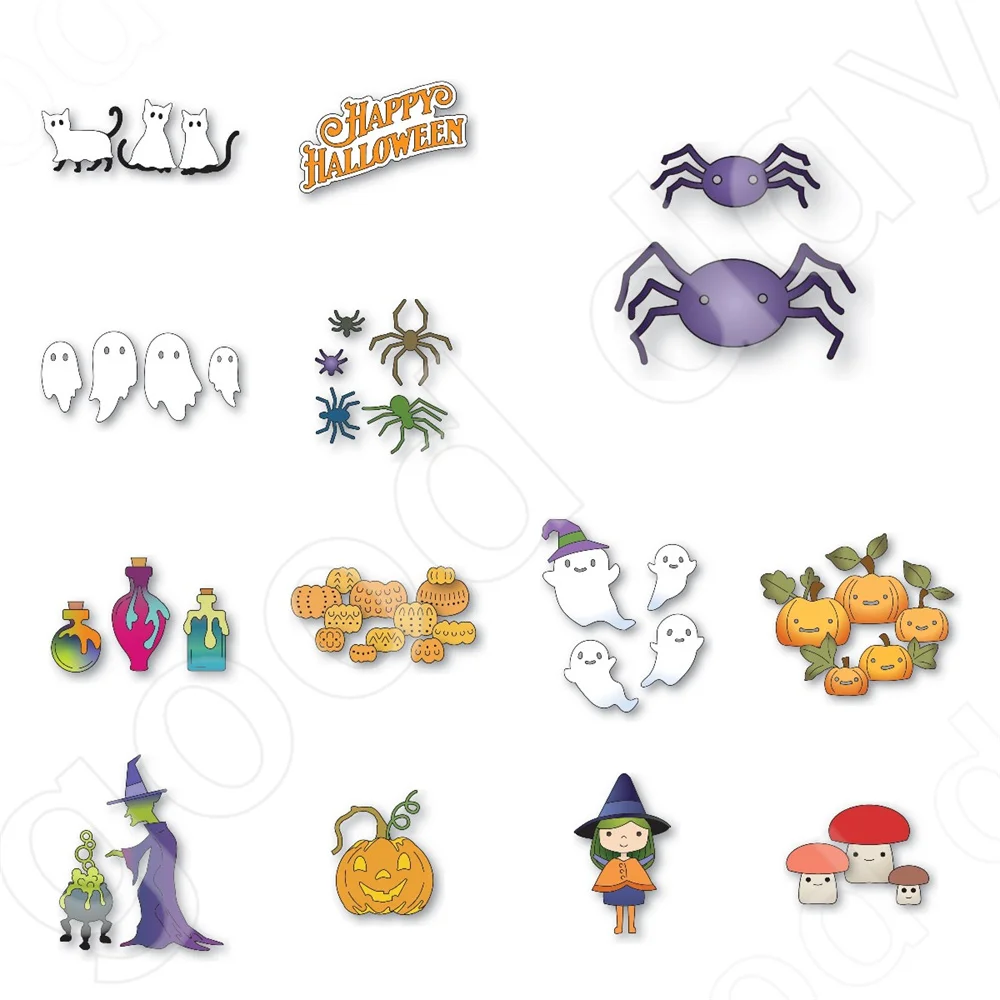 Halloween Witch Pumpkin Ghost Metal Cutting Dies for DIY Scrapbooking Handmade Holiday Greeting Card Embossing Decoration
Halloween Witch Pumpkin Ghost Metal Cutting Dies for DIY Scrapbooking Handmade Holiday Greeting Card Embossing Decoration