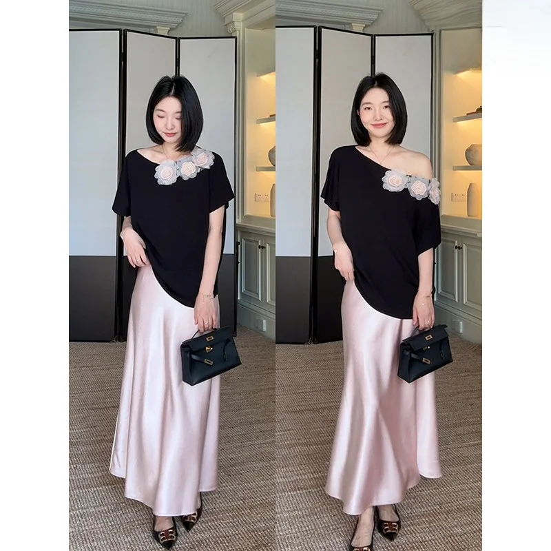 Ele, атласная юбка с фи-хвостом на одно плечо и свободный топ, летний утягивающий комплект для женщин в Друге 30-х годов, повседневный комплект
Ele, атласная юбка с фи-хвостом на одно плечо и свободный топ, летний утягивающий комплект для женщин в Друге 30-х годов, повседневный комплект