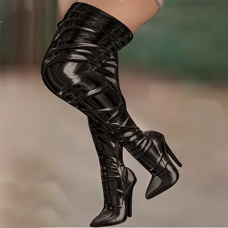 Black Over Knee High Leather Boots Thin High Heel Sexy Fashionable Cool Winter Casual Big Size Woman Shoes Zapatillas Mujer 
Black Over Knee High Leather Boots Thin High Heel Sexy Fashionable Cool Winter Casual Big Size Woman Shoes Zapatillas Mujer
