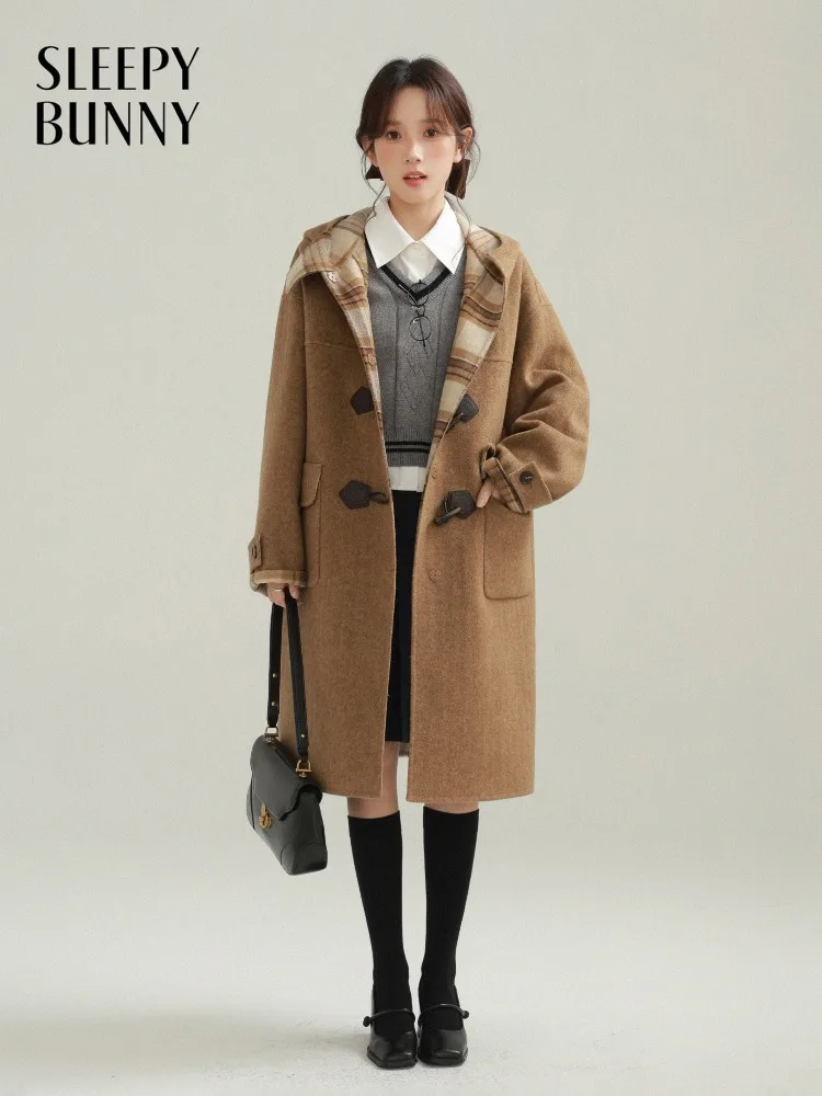 Elegant Wool Double Face Coat for Women Vintage Brown Long Outerwear Lady Loose Fit Small Frame Early Spring Commuter Jacket
Elegant Wool Double Face Coat for Women Vintage Brown Long Outerwear Lady Loose Fit Small Frame Early Spring Commuter Jacket