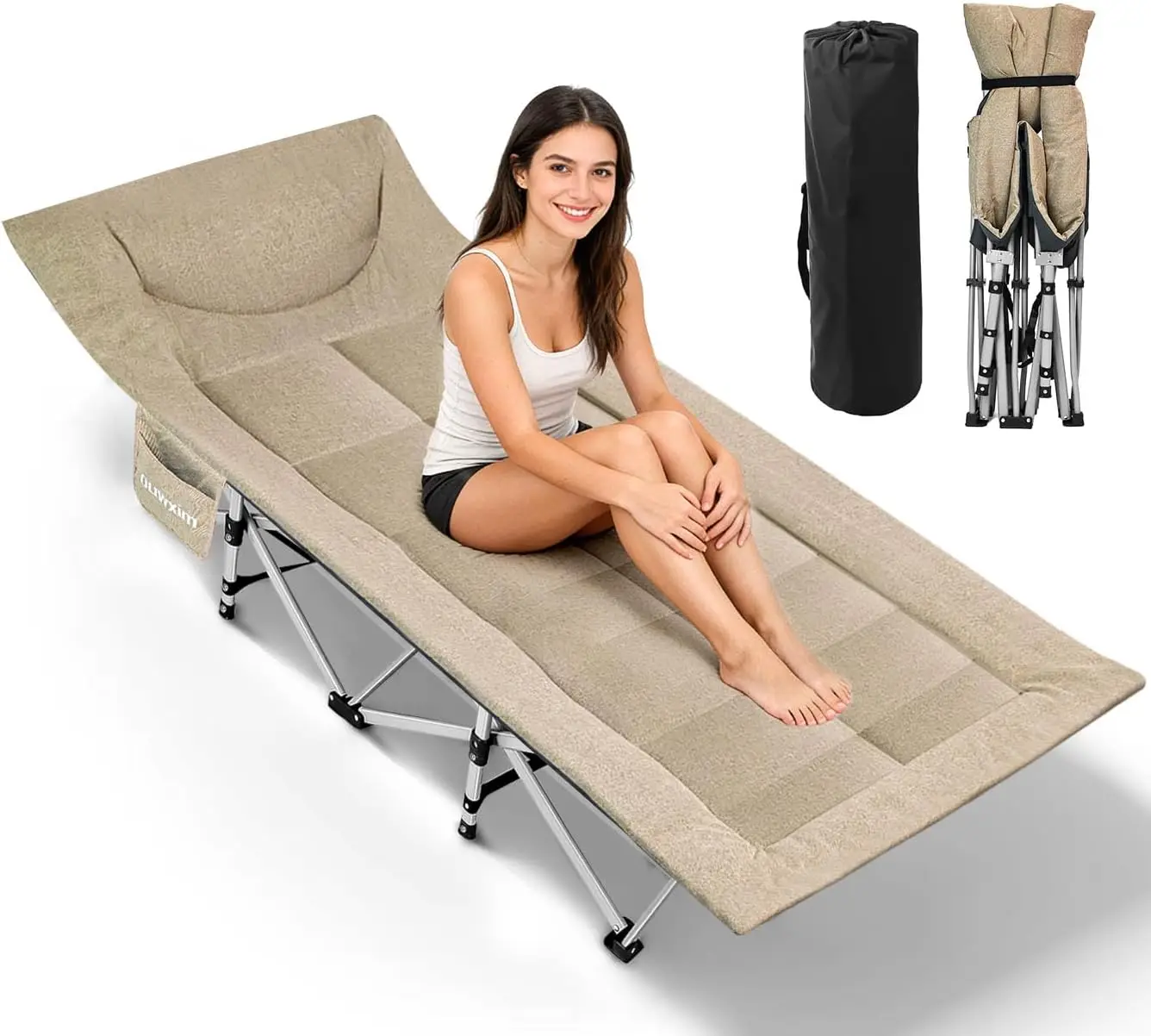 Camping Cot for Adults with Pillow, 450 lbs Capacity, Folding Cot with Carry Bag for Outdoor Camping and Home Use
Camping Cot for Adults with Pillow, 450 lbs Capacity, Folding Cot with Carry Bag for Outdoor Camping and Home Use