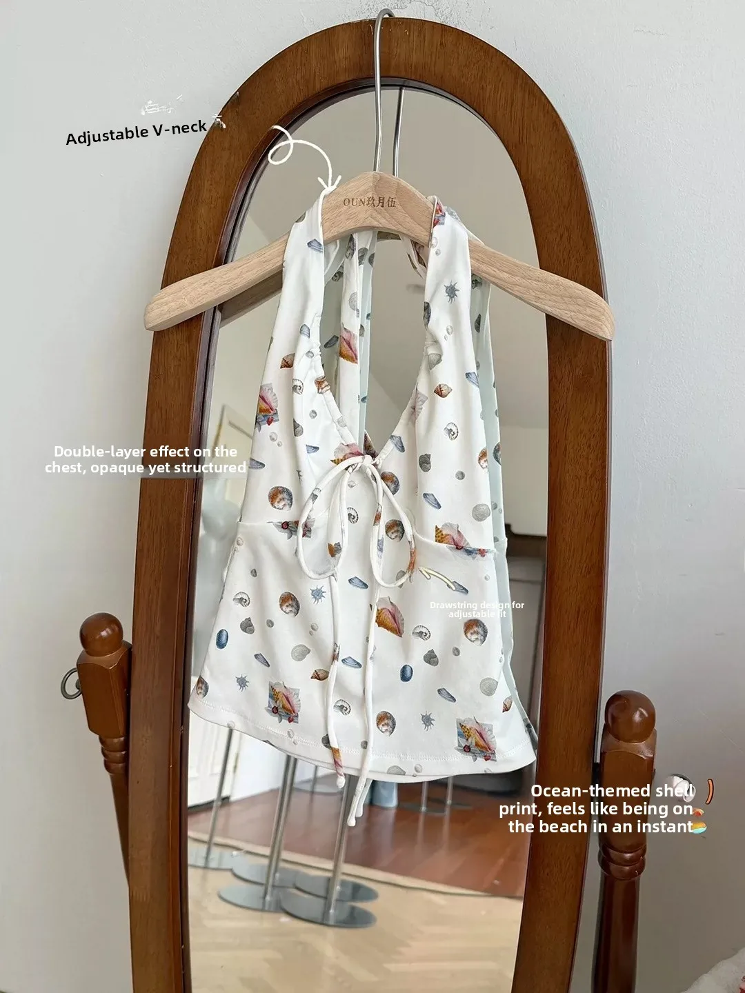 Sweet Sle ell Print ter Ne Vest Women Summer V-Ne Tie Waist Slimming Cool Spicy Svel Top ort Length
Sweet Sle ell Print ter Ne Vest Women Summer V-Ne Tie Waist Slimming Cool Spicy Svel Top ort Length