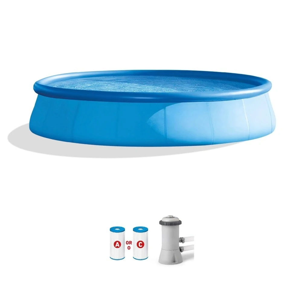 Easy Set Inflatable Swimming Pool Set, 15ft x 33in, Includes 530 GPH Cartridge Filter Pump, Customized
Easy Set Inflatable Swimming Pool Set, 15ft x 33in, Includes 530 GPH Cartridge Filter Pump, Customized