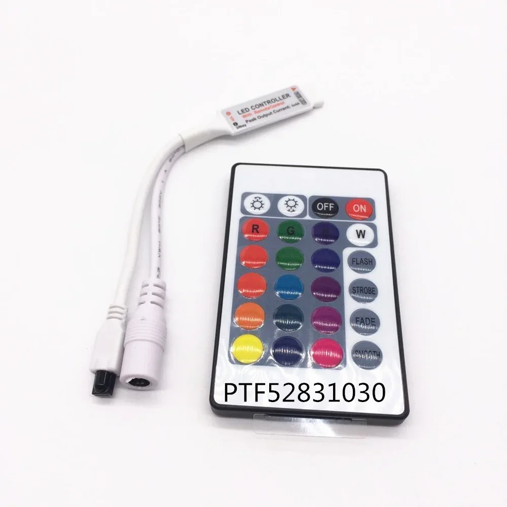 24-клавишный ИК-пульт дистанционного управления RGB для 3528 или 5050 светодиодных лент RGB Маленький контроллер RGB
24-клавишный ИК-пульт дистанционного управления RGB для 3528 или 5050 светодиодных лент RGB Маленький контроллер RGB