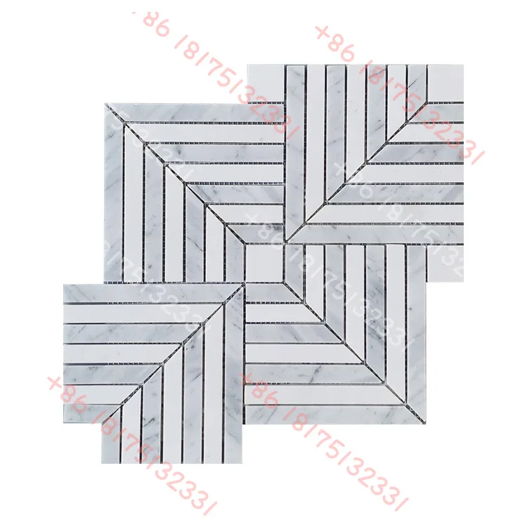 Мозаика из натурального камня, белая полоска кариры, мраморный паркет для напольной плитки
Мозаика из натурального камня, белая полоска кариры, мраморный паркет для напольной плитки