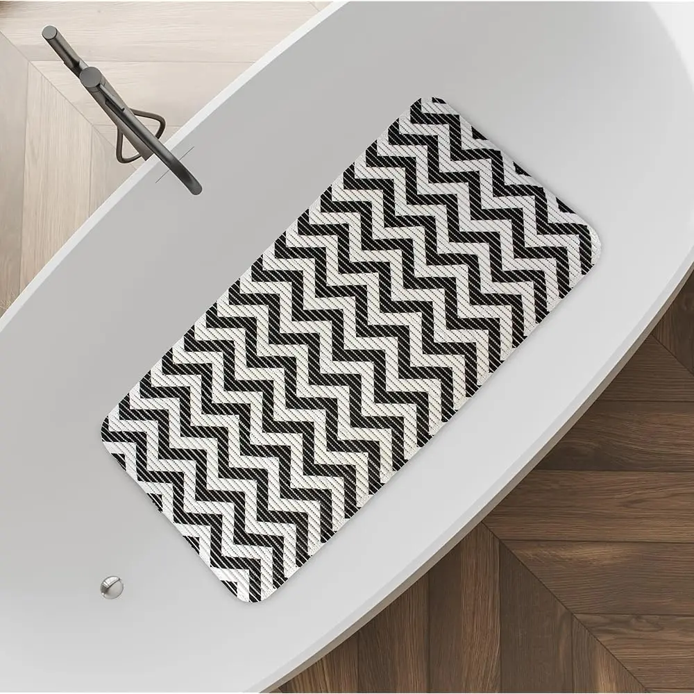 Chevron Softee Bath Single Mat Bathtub Mat, Non-Slip Extra-Long Shower Mat with 58 Suction Cups, 36 L x 17 W Inches, Machine
Chevron Softee Bath Single Mat Bathtub Mat, Non-Slip Extra-Long Shower Mat with 58 Suction Cups, 36 L x 17 W Inches, Machine