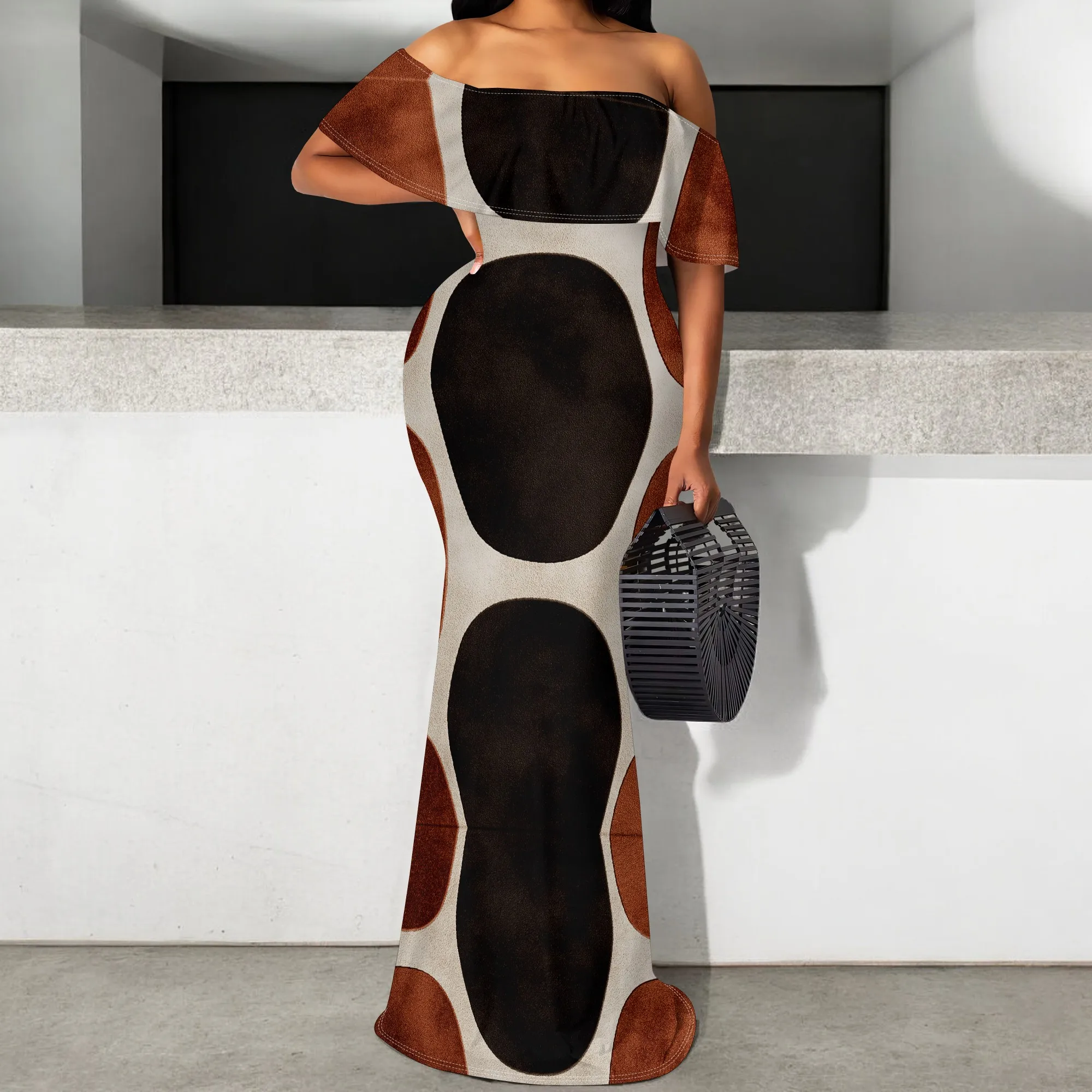 Women's Off-Shoulder Maxi Dress 2025 New Arrival Oval Block Print Bodycon S-3XL Elegant Evening Wear
Women's Off-Shoulder Maxi Dress 2025 New Arrival Oval Block Print Bodycon S-3XL Elegant Evening Wear