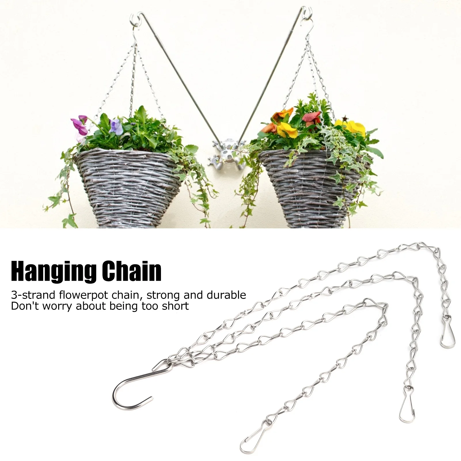 4Pcs Hanging Chain With Hooks 304 Stainless Steel Garden Flower Pot Plant Hangers Replacement
4Pcs Hanging Chain With Hooks 304 Stainless Steel Garden Flower Pot Plant Hangers Replacement