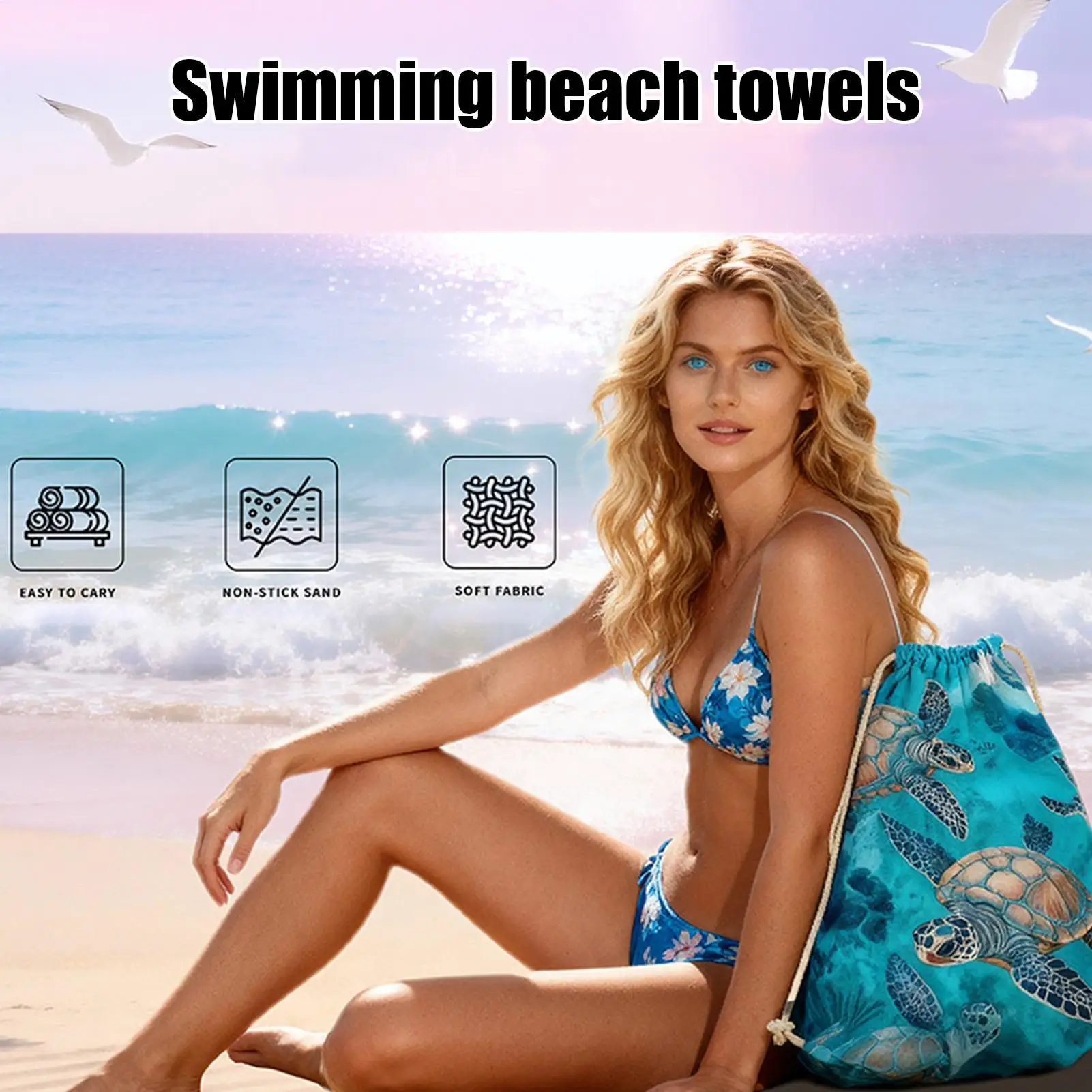Beach Towel Bag Convertible Lightweight Fast Drying Microfiber Oversized Beach Towels For Swimming Summer Vacation Travel
Beach Towel Bag Convertible Lightweight Fast Drying Microfiber Oversized Beach Towels For Swimming Summer Vacation Travel