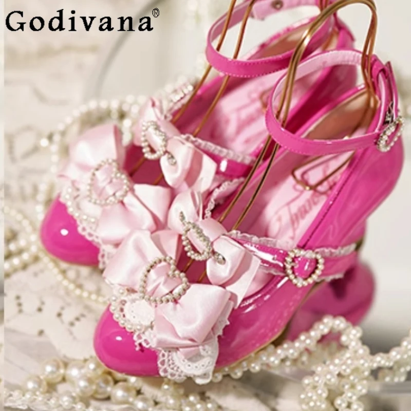 Original Bridal Wedding Lolita High Heels Girl Women's Sweet Bow Love Fretwork Heel Lo Mary Jane Shoes Princess Party Pumps
Original Bridal Wedding Lolita High Heels Girl Women's Sweet Bow Love Fretwork Heel Lo Mary Jane Shoes Princess Party Pumps