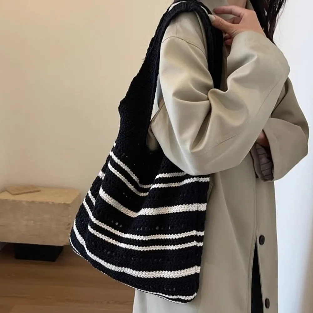 Богемная вязаная большая сумка в полоску с узором, большая вместительная тканая сумка на плечо, вязаный крючком дизайн, экологически чистая полая пляжная сумка
Богемная вязаная большая сумка в полоску с узором, большая вместительная тканая сумка на плечо, вязаный крючком дизайн, экологически чистая полая пляжная сумка