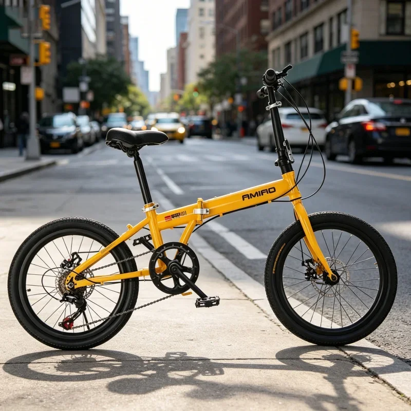 Ultra-Light 20 Inch Yellow Spoke Folding Bike Portable Student Bicycle with Disc Brake Variable Speed Commuter Bike for Adults
Ultra-Light 20 Inch Yellow Spoke Folding Bike Portable Student Bicycle with Disc Brake Variable Speed Commuter Bike for Adults