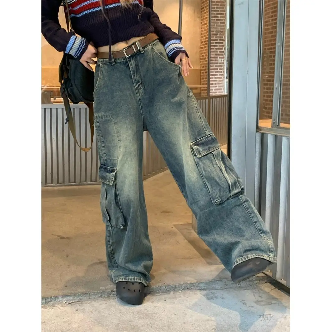 American street washed denim workwear pants with large hip-hop pockets for men and women loose and casual wide leg pants y2k
American street washed denim workwear pants with large hip-hop pockets for men and women loose and casual wide leg pants y2k