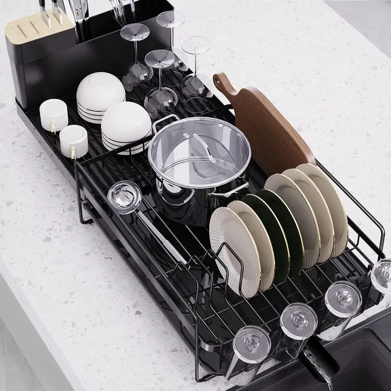Large Dish Drying Rack with Drainboard Set,Dish Rack Extendable Dish Rack, Utensil Holder, Cup Holder
Large Dish Drying Rack with Drainboard Set,Dish Rack Extendable Dish Rack, Utensil Holder, Cup Holder