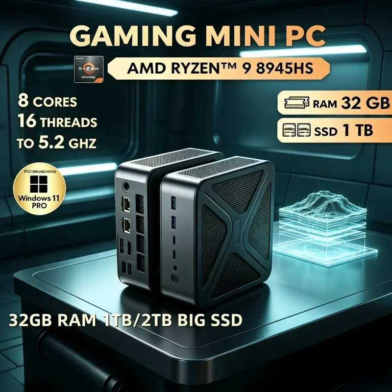 Business & Game GH8 Mini PC AMD R9 8945HS 2DDR5 WiFi6 BT5.2 8K HDMI2.1 Dual M.2 NVMe Host
Business & Game GH8 Mini PC AMD R9 8945HS 2DDR5 WiFi6 BT5.2 8K HDMI2.1 Dual M.2 NVMe Host