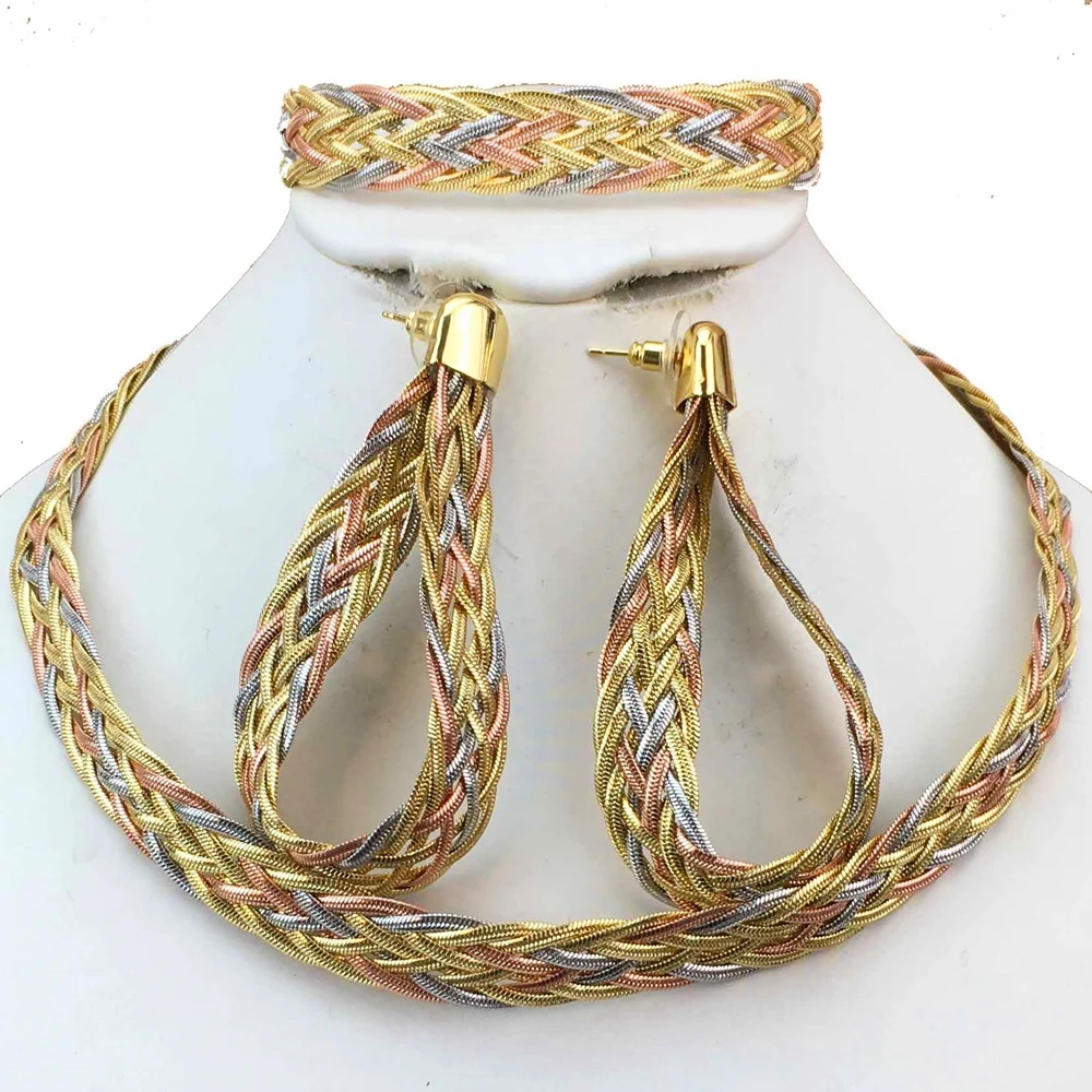 Fashion Colorful Women Jewelry Set Gold-Plated Necklace Earrings Bracelet Sets Girls Birthday Gifts FHK18062
Fashion Colorful Women Jewelry Set Gold-Plated Necklace Earrings Bracelet Sets Girls Birthday Gifts FHK18062