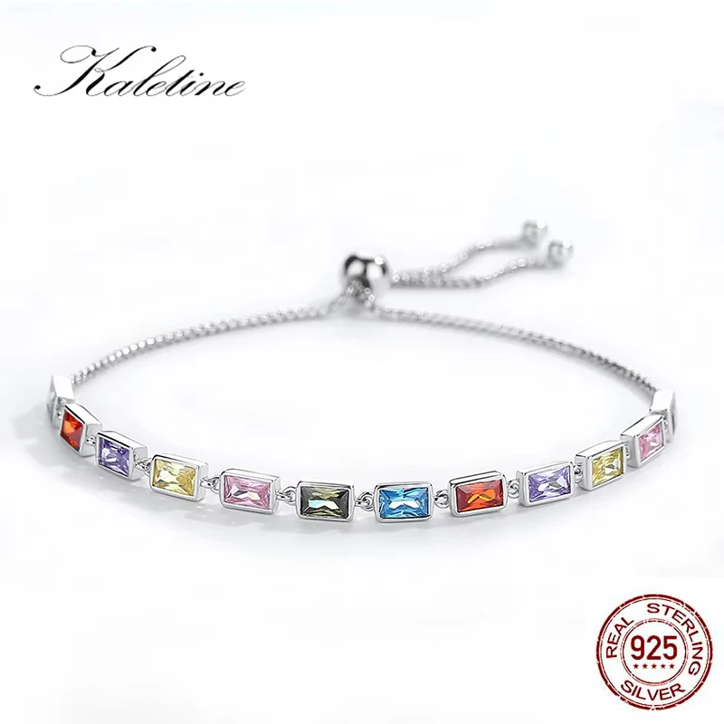 KALETINE 925 Sterling Silver Tennis Bracelets for Women Square Rainbow Stone CZ Charm Bracelet Adjustable Men Jewelry Bohemian
KALETINE 925 Sterling Silver Tennis Bracelets for Women Square Rainbow Stone CZ Charm Bracelet Adjustable Men Jewelry Bohemian