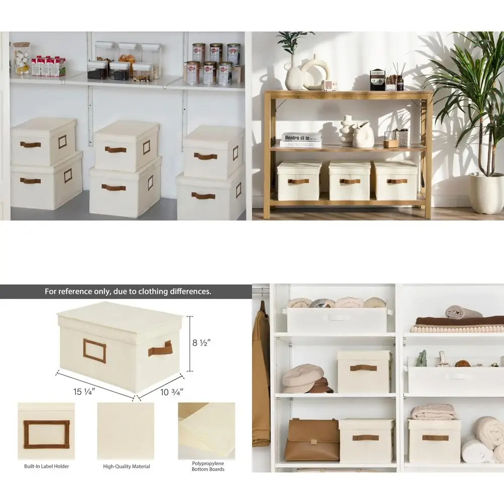Ivory 3-Piece Foldable Storage Boxes with PU Handles and Lids for Closets and Shelves
Ivory 3-Piece Foldable Storage Boxes with PU Handles and Lids for Closets and Shelves