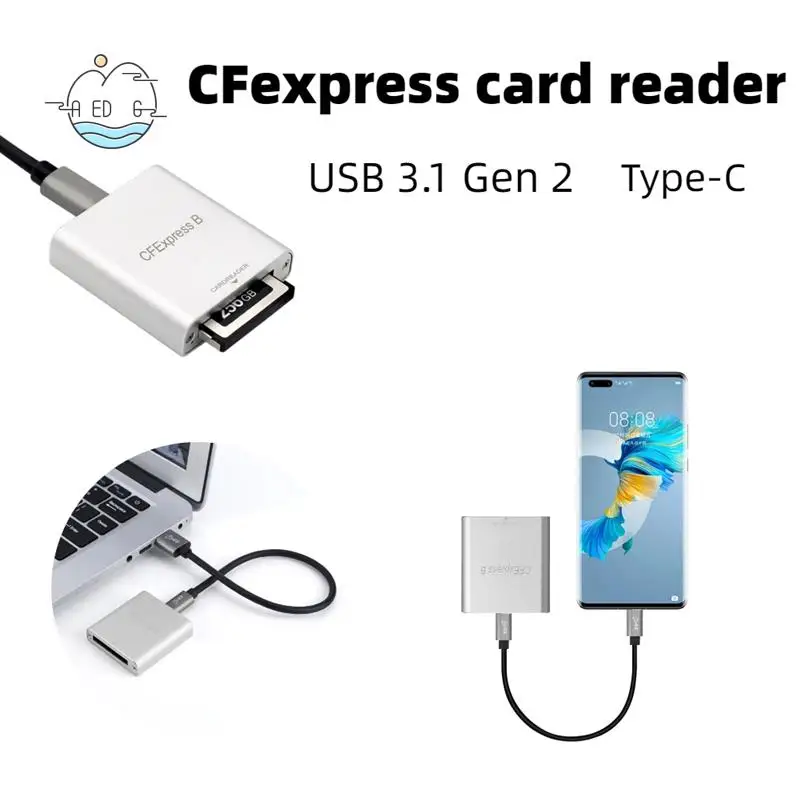 AED6-Portable Type C To Cfexpress B Card Reader 10Gbps Memory Card Reader Drive-Free For Laptop Computer Phone Chromebook
AED6-Portable Type C To Cfexpress B Card Reader 10Gbps Memory Card Reader Drive-Free For Laptop Computer Phone Chromebook