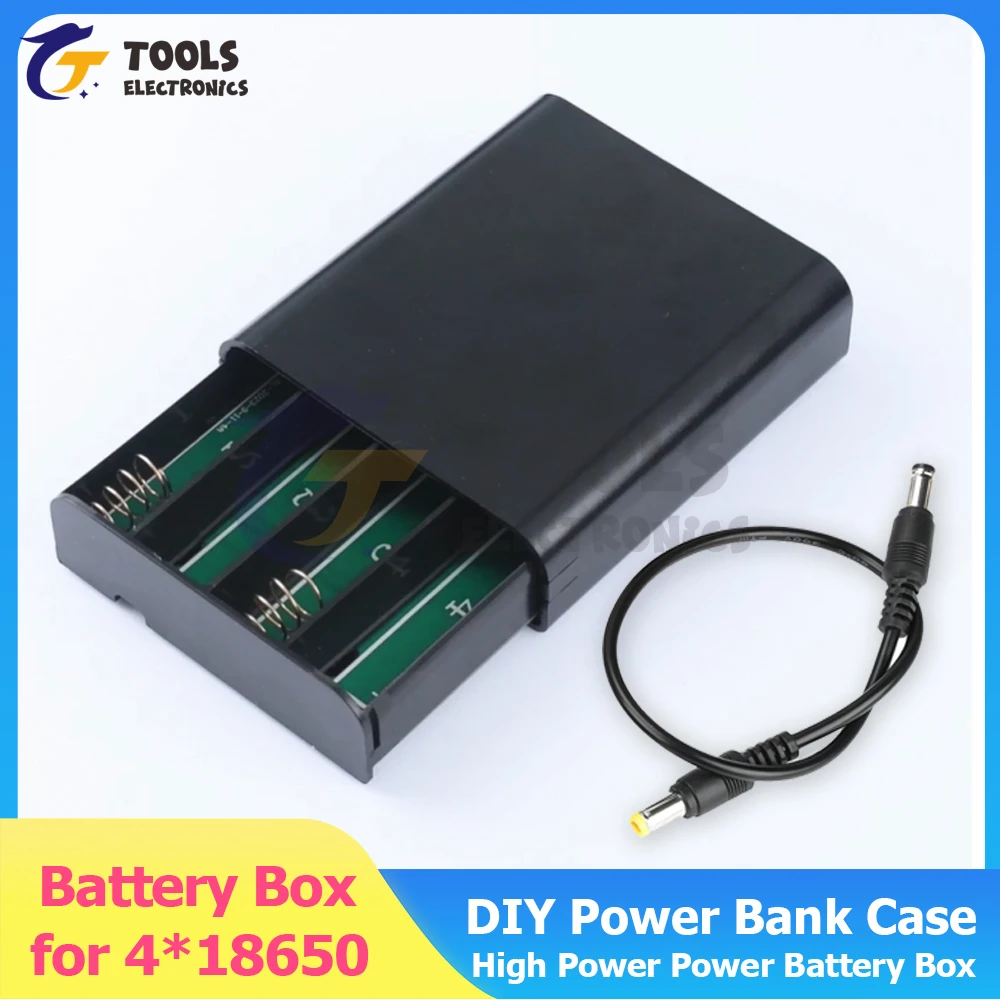4-Cell 18650 Battery Box Kit Welding-Free High Power Backup 5V-16V Output with Switch & DC5.5×2.1mm Port DIY Power Bank Case
4-Cell 18650 Battery Box Kit Welding-Free High Power Backup 5V-16V Output with Switch & DC5.5×2.1mm Port DIY Power Bank Case