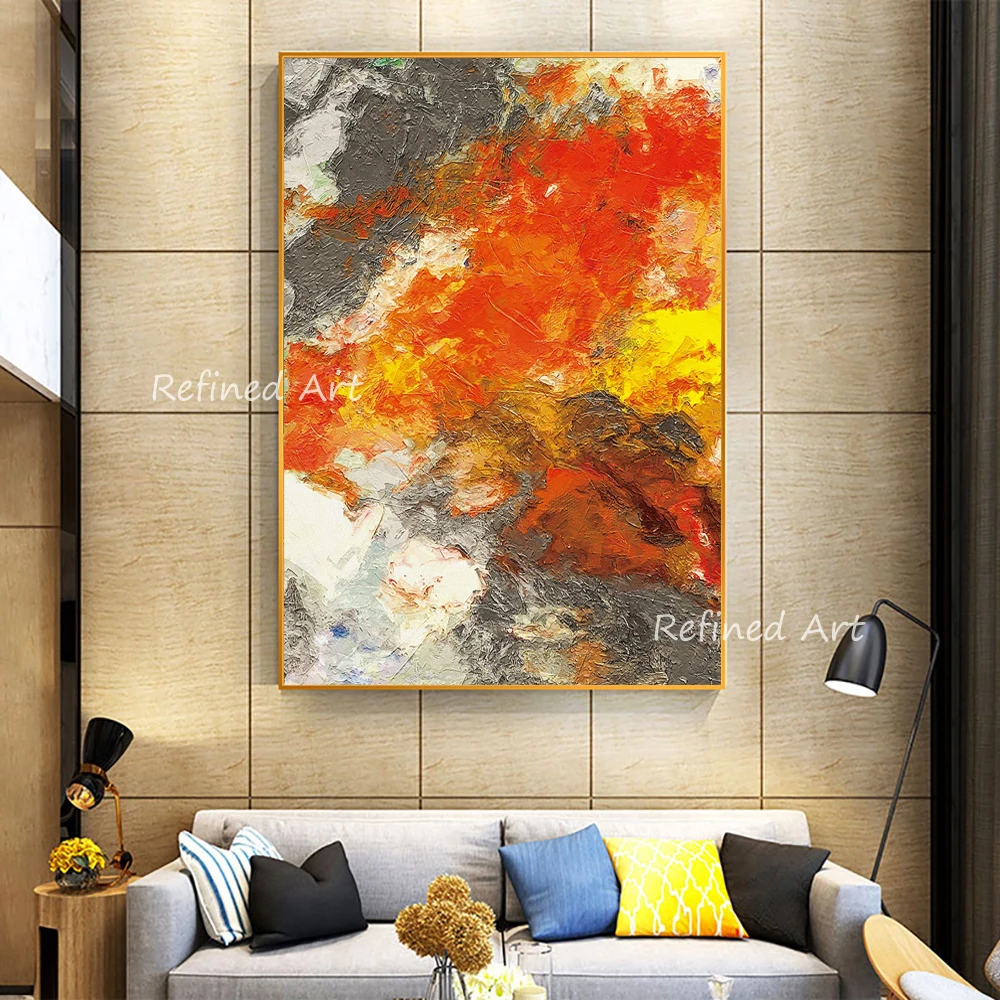 100% Hand Painted Canvas Modern Orange Abstract Oil Painting Wall Art Luxury Living Room Interior for Home Decor Frameless
100% Hand Painted Canvas Modern Orange Abstract Oil Painting Wall Art Luxury Living Room Interior for Home Decor Frameless