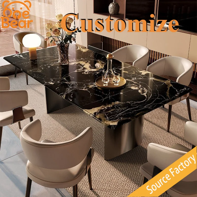 Noble Light Luxury Marble Dining Table, Delicate Craft Tabletop for High-end Apartment Decor
Noble Light Luxury Marble Dining Table, Delicate Craft Tabletop for High-end Apartment Decor