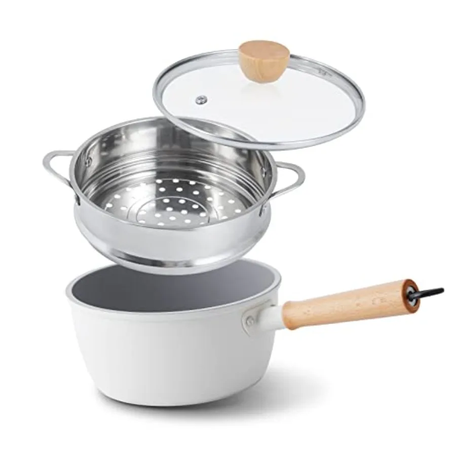 Ceramic Nonstick Sauce Pan Pot Non Toxic and PFAS-Free Wooden Handle for Cool Touch Universal Base Gas Electric and Induction
Ceramic Nonstick Sauce Pan Pot Non Toxic and PFAS-Free Wooden Handle for Cool Touch Universal Base Gas Electric and Induction