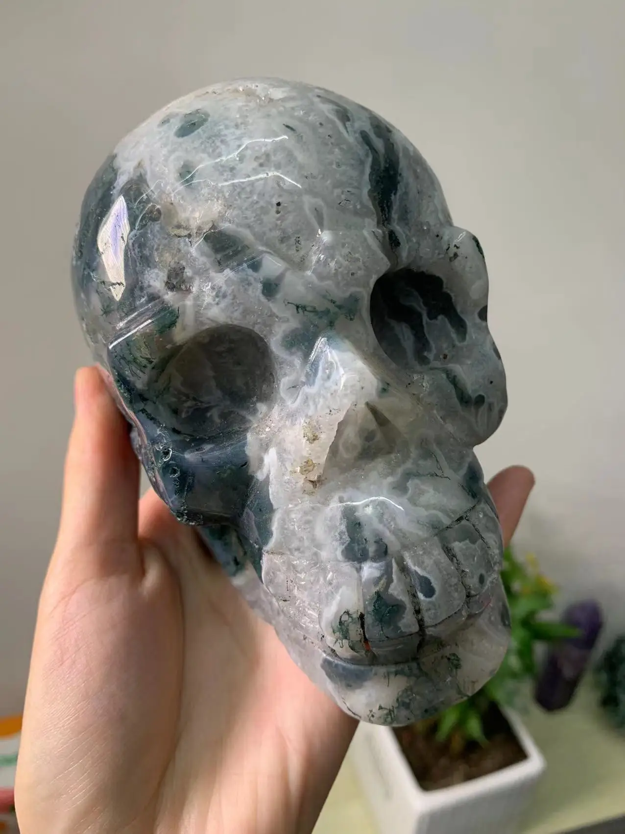 Natural Aquatic Agate Skull Reiki Healing Meditation Room Home Office Decoration Gift Feng Shui Good Luck
Natural Aquatic Agate Skull Reiki Healing Meditation Room Home Office Decoration Gift Feng Shui Good Luck