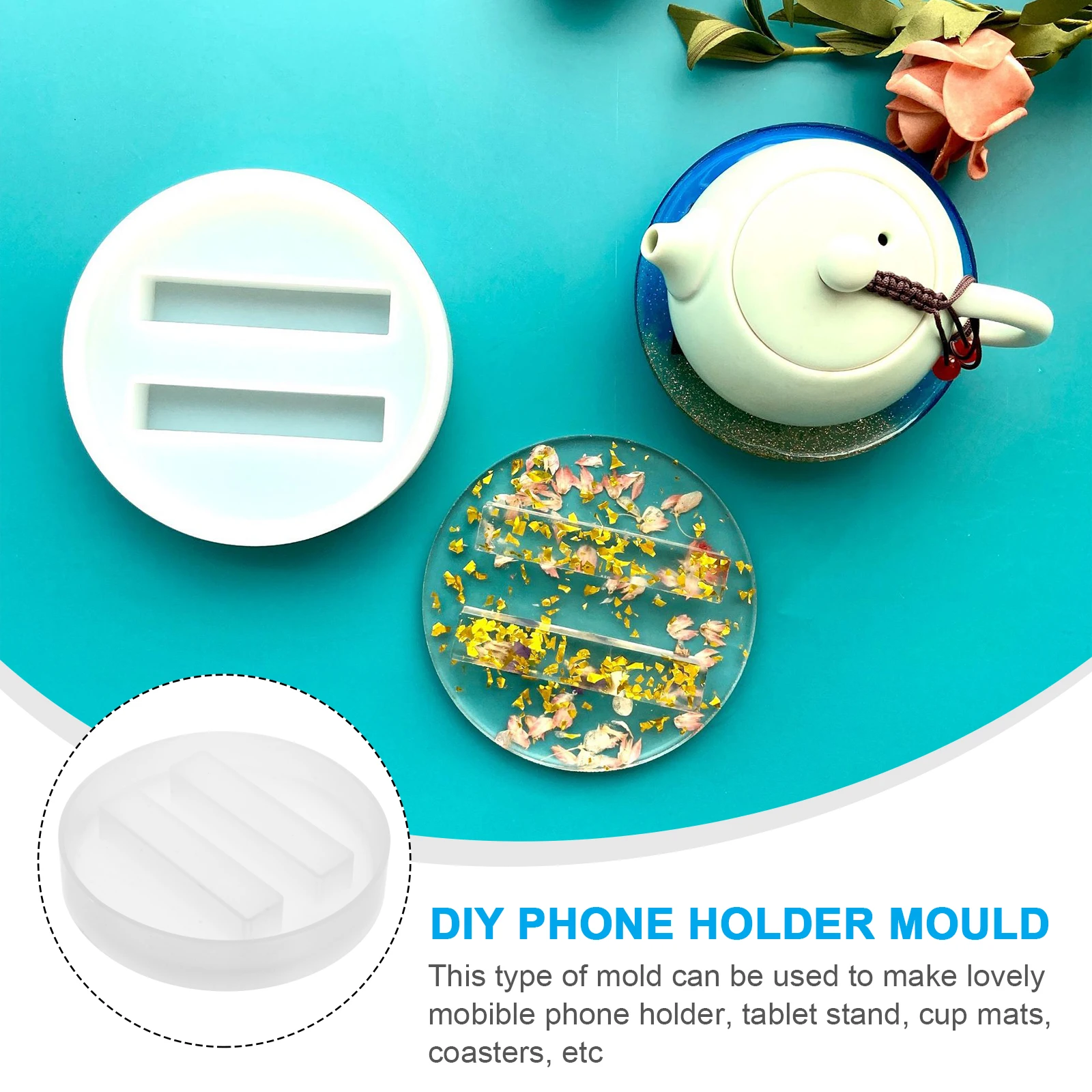 Silicone Phone Holder Round Coaster Mold Storage Rack Making Mould High Flexibility Durable Crystal Epoxy Craft Tool Diy Mobile
Silicone Phone Holder Round Coaster Mold Storage Rack Making Mould High Flexibility Durable Crystal Epoxy Craft Tool Diy Mobile