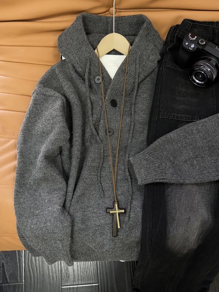 Deep ey Hooded Knitwear Men's Inner Wear Layering Lazy Sle High-End Feeling Autumn Winter Cleanfit Sweatirt Casual Loos...
Deep ey Hooded Knitwear Men's Inner Wear Layering Lazy Sle High-End Feeling Autumn Winter Cleanfit Sweatirt Casual Loos...